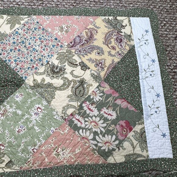 Cozy Line Home Fashions Floral Real Patchwork 2 King Sz Shams 100% Cotton 20X36 - Picture 3 of 10